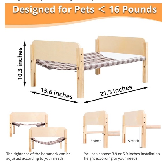 Wooden Pet Bed..Stackable..Adjustable for small animals..(NWT) - Picture 5 of 6